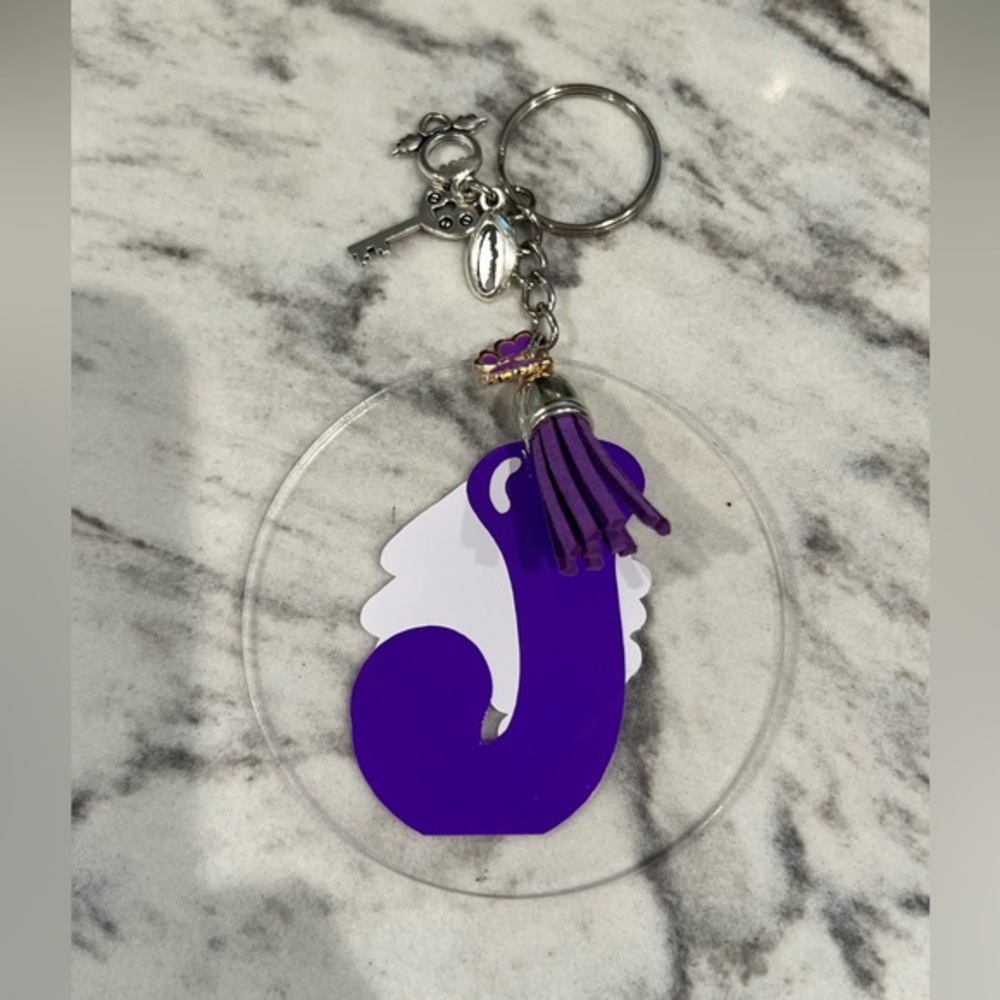 INTIAL KEY RING / BAG CHARM with charms